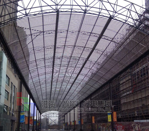 中央廣場led天幕鋼構現場